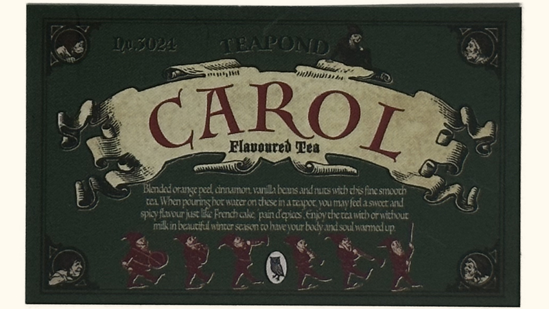 ティーポンドのキャロルの説明カードの表面